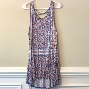 Kaleidoscope Patterned Red White & Blue Dress